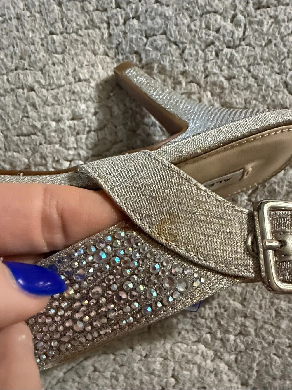 Alex Marie Sand Gold Lavonne Crystal Embellished Slingbacks Size 8M